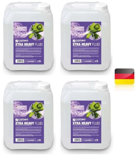 4 x Cameo CLFXHEAVY5L 20 Liter XTRA HEAVY Nebelfluid extrem hohe Dichte & Standzeit DJ Smoke Fluid für Nebelmaschine von Adam Hall