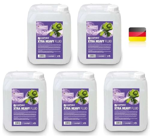 5 x Cameo CLFXHEAVY5L 25 Liter XTRA HEAVY Nebelfluid extrem hohe Dichte & Standzeit DJ Smoke Fluid für Nebelmaschine von Adam Hall