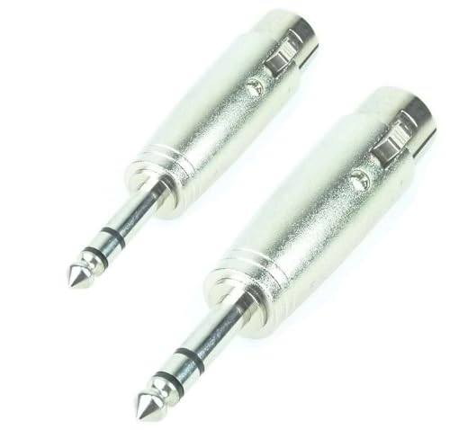 Adam Hall 2 x Connectors K4A XF3 JM3 Ganzmetall Adapter Verbinder Konverter - XLR 3 pol Female Kupplung auf 6,3 mm Klinke TRS Stereo Male Stecker 1/4" Zoll von Adam Hall