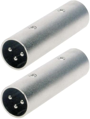 Adam Hall 2 x Connectors K4A XM3 XM3 Ganzmetall Adapter Verbinder Konverter - XLR 3 pol Male Stecker auf XLR 3 pol Male Stecker von Adam Hall
