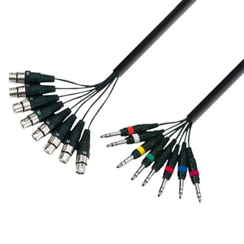 Adam Hall 3 Star Series Mehradriges Instrumentenkabel (8 x XLR-Kabel weiblich auf 8 x 6,3-mm-Klinkenstecker, Länge: 3 m) von Adam Hall cables