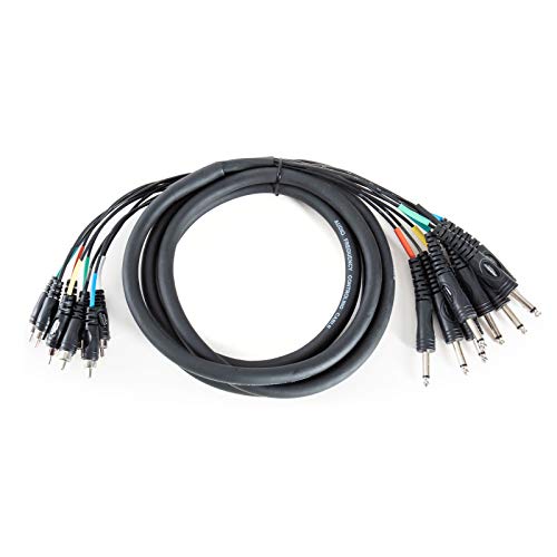 Adam Hall 3 Star Series Neu 3 m Mono-Klinke 8 x 6,3 mm auf 8 x Clinchstecker von Adam Hall cables