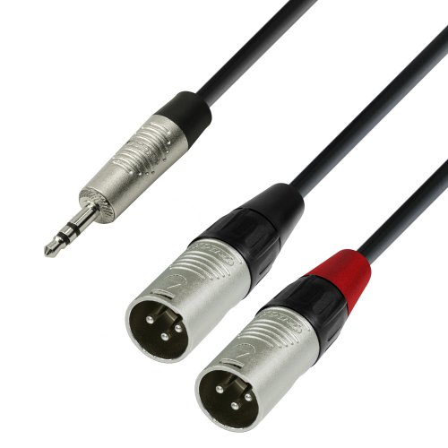 Adam Hall 4 Star Series 1.8m Rean 3.5mm Jack Stereo to 2x XLR Male Audio Kabel von Adam Hall