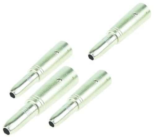 Adam Hall 4 x Connectors K4A JF2 XM3 Ganzmetall Adapter Verbinder Konverter - XLR 3 pol Male Stecker auf 6,3 mm Klinke TS Mono Female Kupplung Buchse 1/4" Zoll von Adam Hall