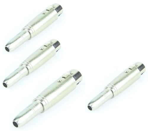 Adam Hall 4 x Connectors K4A XF3 JF2 Ganzmetall Adapter Verbinder Konverter - XLR 3 pol Female Kupplung auf 6,3 mm Klinke TS Mono Female Kupplung Buchse 1/4" Zoll Adam Hall 4 x Connectors K4A XF3 JF2 Ganzmetall Adapter Verbinder Konverter - XLR 3 pol Female Kupplung auf 6,3 mm Klinke TS Mono Female Kupplung Buchse 1/4" Zoll von Adam Hall