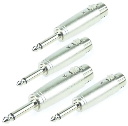 Adam Hall 4 x Connectors K4A XF3 JM2 Ganzmetall Adapter Verbinder Konverter - XLR 3 pol Female Kupplung auf 6,3 mm Klinke TS Mono Male Stecker 1/4" Zoll Adam Hall 4 x Connectors K4A XF3 JM2 Ganzmetall Adapter Verbinder Konverter - XLR 3 pol Female Kupplung auf 6,3 mm Klinke TS Mono Male Stecker 1/4" Zoll von Adam Hall