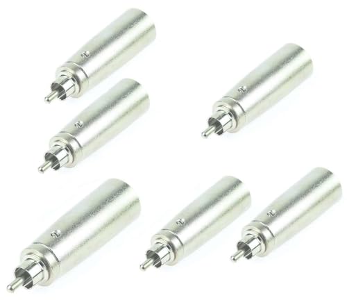 Adam Hall 6 x Connectors K4A RM2 XM3 Ganzmetall Adapter Verbinder Konverter - XLR 3 pol Male Stecker auf Cinch RCA Male Stecker Adam Hall 6 x Connectors K4A RM2 XM3 Ganzmetall Adapter Verbinder Konverter - XLR 3 pol Male Stecker auf Cinch RCA Male Stecker von Adam Hall