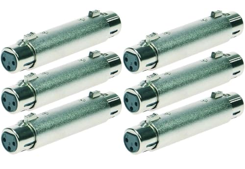 Adam Hall 6 x Connectors K4A XF3 XF3 Ganzmetall Adapter Verbinder Konverter - XLR 3 pol Female Kupplung auf XLR 3 pol Female Kupplung Buchse Adam Hall 6 x Connectors K4A XF3 XF3 Ganzmetall Adapter Verbinder Konverter - XLR 3 pol Female Kupplung auf XLR 3 pol Female Kupplung Buchse von Adam Hall