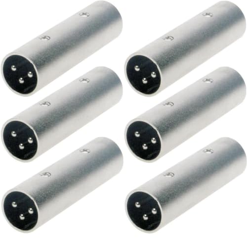 Adam Hall 6 x Connectors K4A XM3 XM3 Ganzmetall Adapter Verbinder Konverter - XLR 3 pol Male Stecker auf XLR 3 pol Male Stecker Adam Hall 6 x Connectors K4A XM3 XM3 Ganzmetall Adapter Verbinder Konverter - XLR 3 pol Male Stecker auf XLR 3 pol Male Stecker von Adam Hall