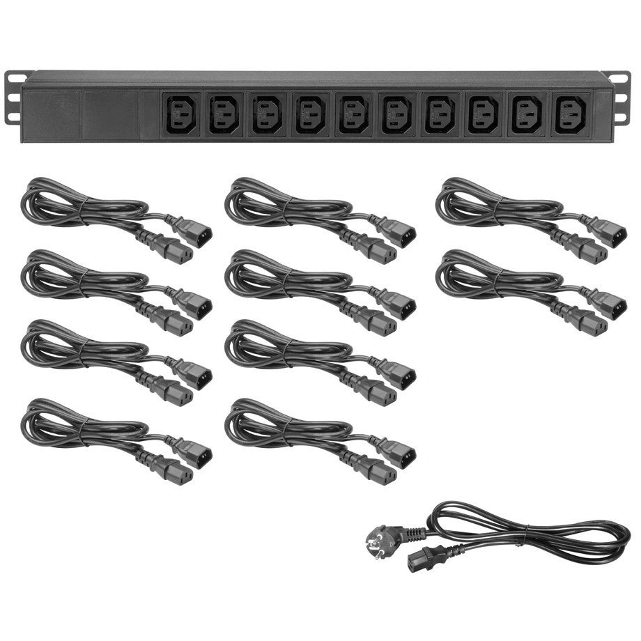 Adam Hall 87471IEC 19" Power Strip with 10 IEC C13 Outlets and Cables von Adam Hall