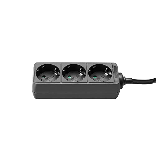 Adam Hall Accessories 8747X3M3 3-Fach Plastik Steckdosenleiste Ohne Schalter-3M Schwarz von Adam Hall Cables