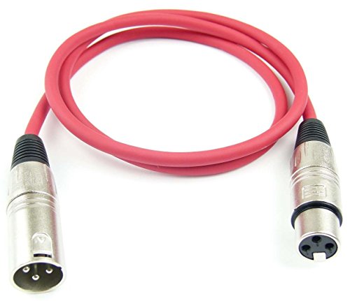 Adam Hall Cables 1 Stück K3MMF0100RED Mikrofonkabel XLR female auf XLR male DMX Audio Kabel 3 pol polig (1,0 m, Rot, 1) von Adam Hall