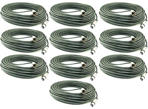Adam Hall Cables 10 Stück K3MMF3000 Mikrofonkabel XLR female auf XLR male DMX Audio Kabel 3 pol polig (30 m, Schwarz, 10) von Adam Hall