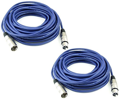 Adam Hall Cables 2 Stück K3MMF1000BLU Mikrofonkabel 10m Blau XLR female auf XLR male DMX Audio Kabel 3 pol polig (10 m, Blau, 2) von Adam Hall