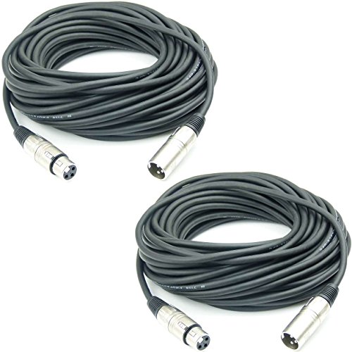 Adam Hall Cables 2 Stück K3MMF1500 Mikrofonkabel XLR female auf XLR male DMX Audio Kabel 3 pol polig (15 m, Schwarz, 2) von Adam Hall