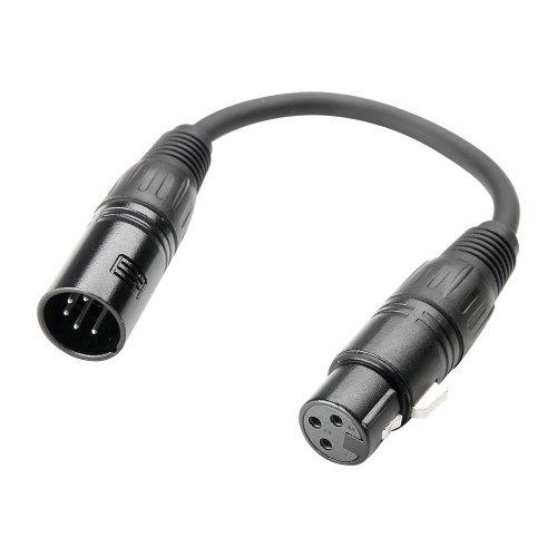 Adam Hall Cables 3 STAR DGF 0020 Adapterkabel DMX 3-Pol XLR Female auf 5-Pol XLR Male | 0.2 m von Adam Hall