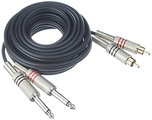 Adam Hall Cables 3 STAR TPC 0300 Twin-Kabel 2 x Klinke TS auf 2 x Cinch | 3 m von Adam Hall