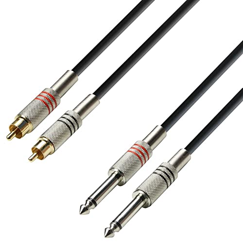 Adam Hall Cables 3 STAR TPC 0600 Twin-Kabel 2 x Klinke TS auf 2 x Cinch | 6 m von Adam Hall