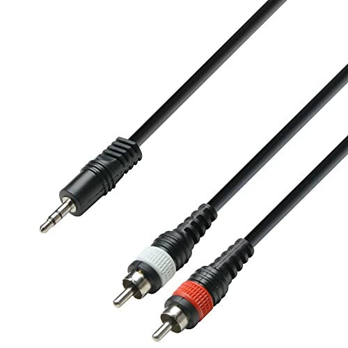 Adam Hall Cables 3 STAR YWCC 0300 Y-Kabel 2 x Cinch auf Miniklinke TRS | 3 m von Adam Hall cables