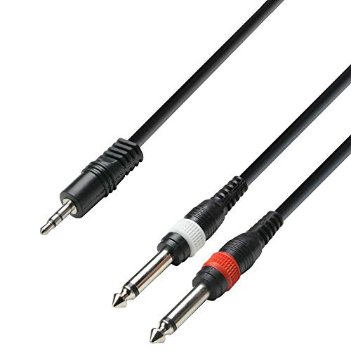 Adam Hall Cables 3 STAR YWPP 0100 Y-Kabel 2 x Klinke TS auf Miniklinke TRS | 1 m von Adam Hall Cables