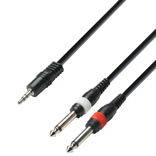 Adam Hall Cables 3 STAR YWPP 0300 Y-Kabel 2 x Klinke TS auf Miniklinke TRS | 3 m von Adam Hall