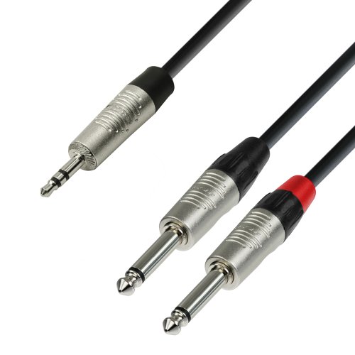 Adam Hall Cables 4 STAR YWPP 0090 Y-Kabel REAN 2 x Klinke TS auf Miniklinke TRS | 0.9 m von Adam Hall