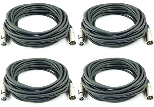 Adam Hall Cables 4 Stück K3MMF1000 Mikrofonkabel XLR female auf XLR male DMX Audio Kabel 3 pol polig (10 m, Schwarz, 4) von Adam Hall
