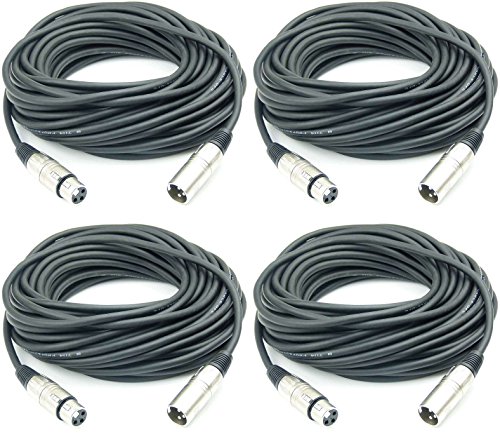 Adam Hall Cables 4 Stück K3MMF1500 Mikrofonkabel XLR female auf XLR male DMX Audio Kabel 3 pol polig (15 m, Schwarz, 4) von Adam Hall