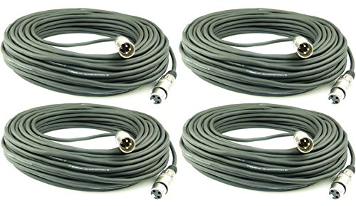 Adam Hall Cables 4 Stück K3MMF3000 Mikrofonkabel XLR female auf XLR male DMX Audio Kabel 3 pol polig (30 m, Schwarz, 4) von Adam Hall