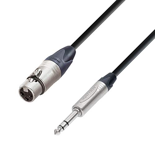 Adam Hall Cables 5 STAR BFV 0050 - Mikrofonkabel Neutrik XLR female auf 6,3 mm Klinke stereo 0,5 m von Adam Hall