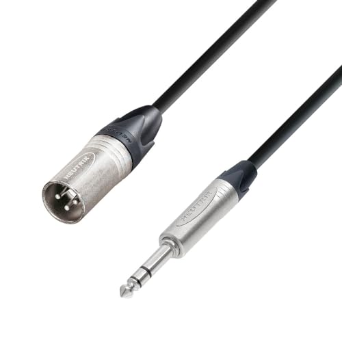 Adam Hall Cables 5 STAR BMV 0150 - Mikrofonkabel Neutrik XLR male auf 6,3 mm Klinke stereo 1,5 m von Adam Hall