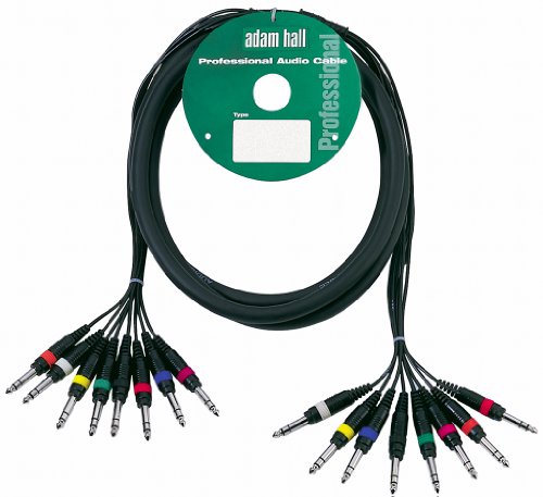 Adam Hall Cables KMCO3PPM38 Multicore Kabel 8 x 6,3 mm Klinke stereo auf 8 x 6,3 mm Klinke stereo 3 m von Adam Hall