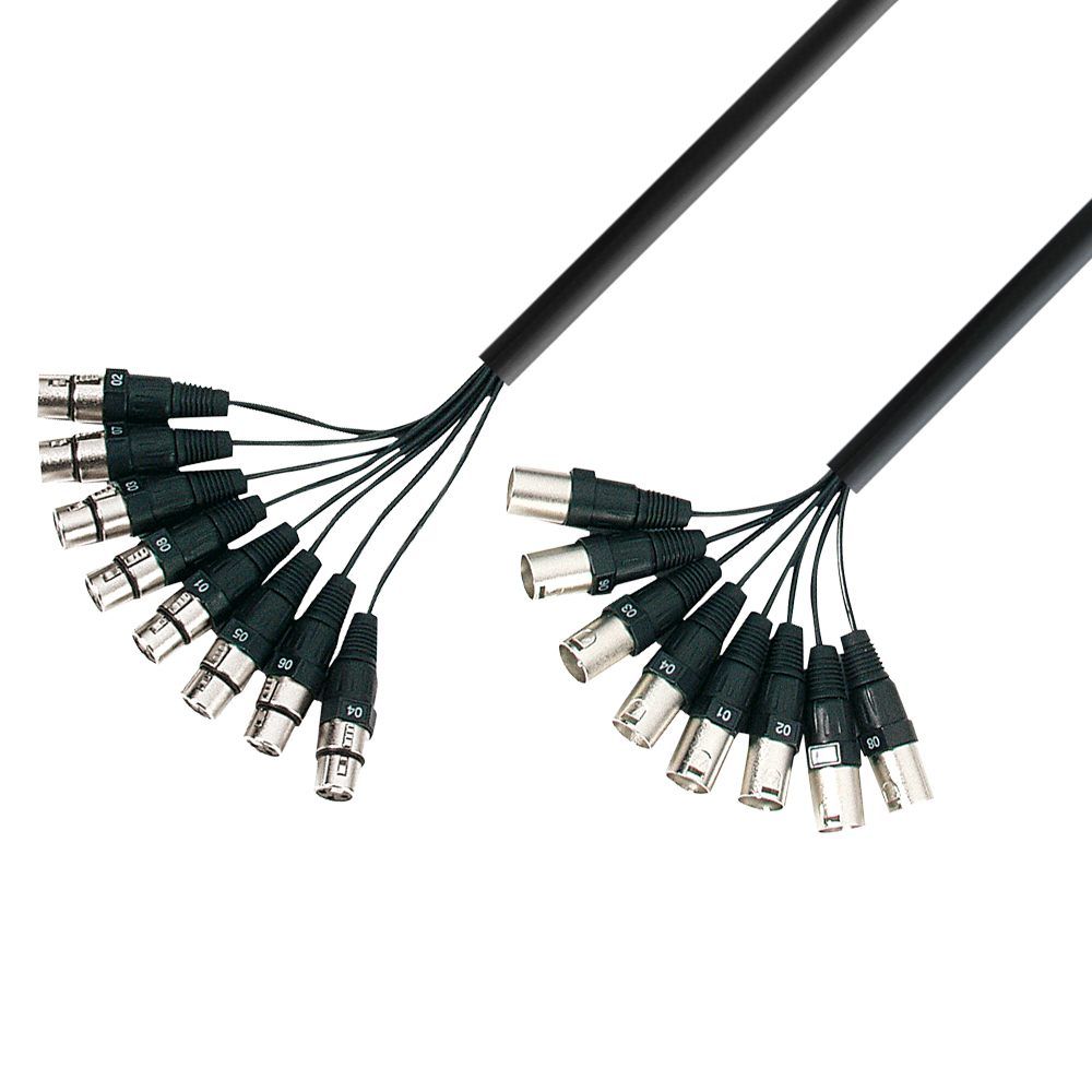 Adam Hall Cables Multicore Kabel 8 x XLR male auf 8 x XLR female, 3m von Adam Hall