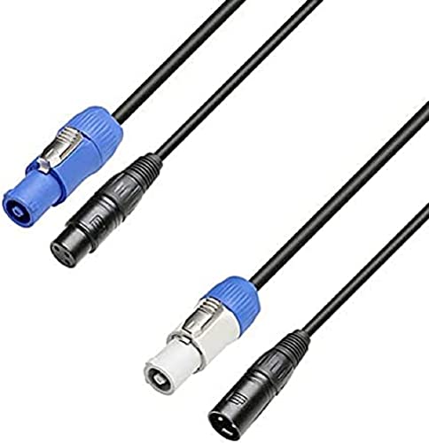 Adam Hall cables Netz- & DMX Kabel Power Twist In & XLR female auf Power Twist Out & XLR male 3m von Adam Hall cables