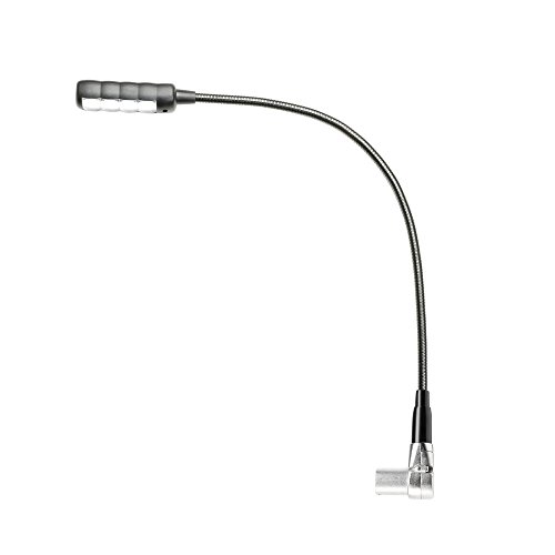 Adam Hall Stands SLED Gewinkelte 3-pol XLR Schwanenhalsleuchte mit 4 COB LEDs schwarz von Adam Hall
