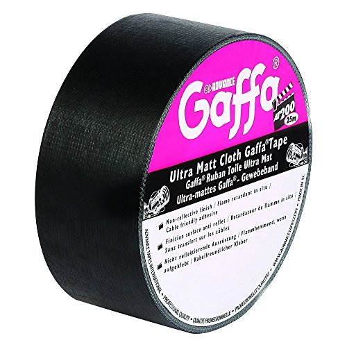 Advance Tapes 5805BLK AT 200 Gaffa Klebeband matt 25mm x 25m schwarz von Adam Hall