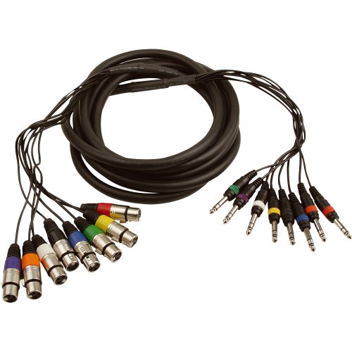 ah Cables KMCO5XFPPM38 Multicore Kabel 8 x 6,3 mm Klinke stereo auf 8 x XLR female 5 m von Adam Hall