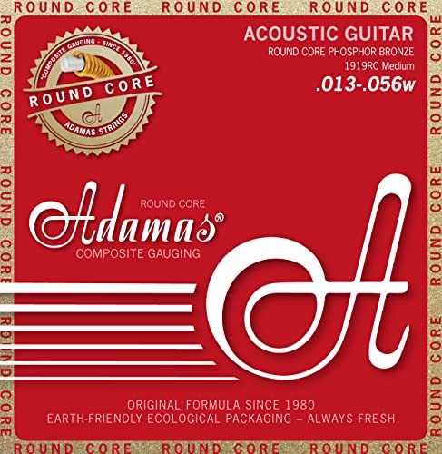 Adamas Akustik-Gitarren Saiten Historic Reissue Phosphor Bronze Round Core Satz Medium .013-.056 - 1919RC von Adamas