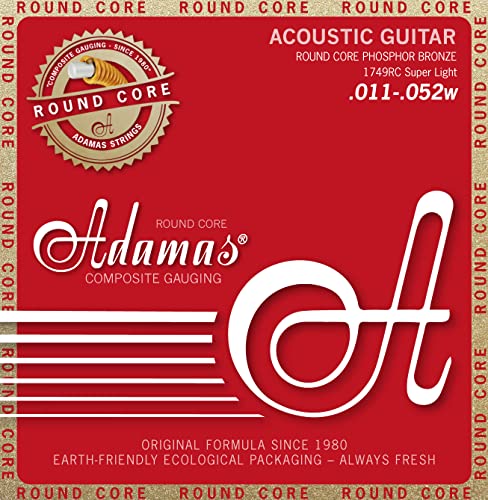 Adamas Akustik-Gitarren Saiten Historic Reissue Phosphor Bronze Round Core Satz Super Light .011-.052 - 1749RC von Adamas