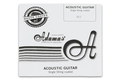 Adamas Saite für Akustikgitarre Nuova blanke, beschichtete Stahlsaiten mit massivem Messing ball-end .011"/0,28mm von Adamas