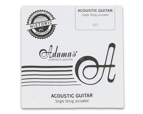 Adamas Saite für Akustikgitarre unbeschichtet Phosphor Bronze umsponnen, mit massivem Messing ball-end .023"/0,58mm wound von Adamas