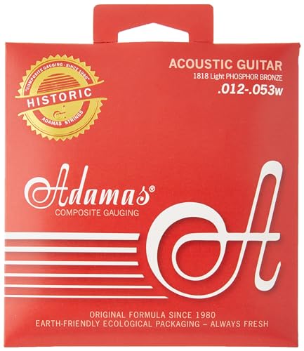 Adamas Saiten Satz für Akustikgitarre Historic Reissue Phosphor Bronze, massives Messing ball-end Light .012-.053 von Adamas