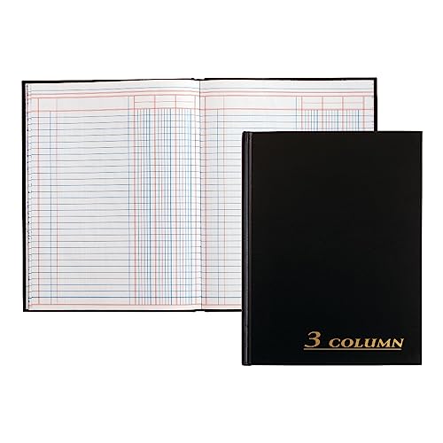 Adams® Kontobuch mit 3 Spalten, 24,9 x 17,8 cm, Schwarz von Adams