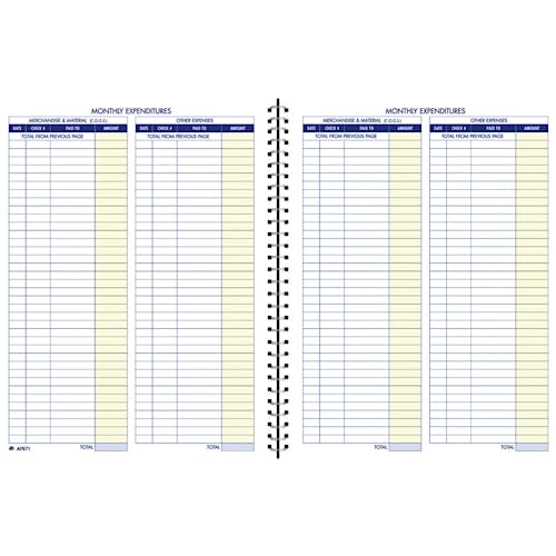 Adams BOOKKEEPING Record Book, monatliche Format, 8.5 x 11 inches, White (AFR71) von Adams