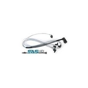 Microsemi Adaptec - Internes SAS-Kabel - mit Sidebands - SAS 6Gbit/s - 4-Lane - 36-polig 4x Mini SAS HD (SFF-8643) (M) - bis - 7-poliges SATA (W) - 80 cm - rechts abgewinkelter Anschluss (2279900-R) von Adaptec