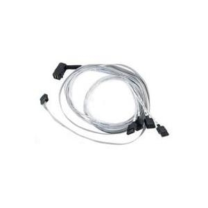 Microsemi Adaptec - Internes SAS-Kabel - mit Sidebands - SAS 6Gbit/s - 4-Lane - 36-polig 4x Mini SAS HD (SFF-8643) (M) - bis - 7-poliges SATA (W) - 80 cm - rechts abgewinkelter Anschluss (2280000-R) von Adaptec