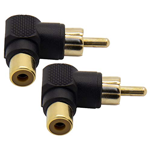2x Cinch Adapter Kabel Kupplung Audio Video RCA Winkel Stecker Buchse Verbinder von Adapter Universe