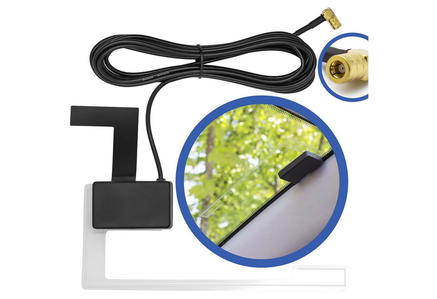 Adapter Universe DAB + Scheiben Antenne Aktiv Radio Adapter passend für JVC Kenwood Autoradio-Scheibenantenne von Adapter Universe