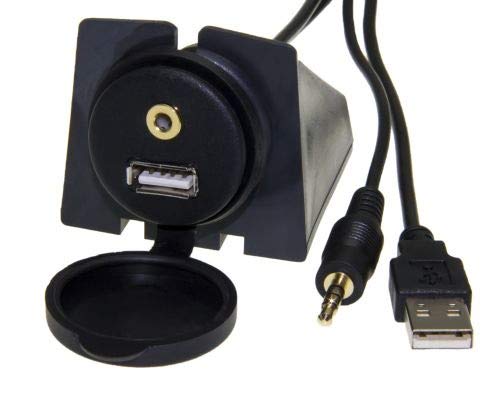 Auto USB Einbau Buchse 3,5mm Klinke Stecker KFZ Verlängerung AUX In Adapter von Adapter Universe