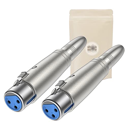 2 x XLR-Adapter, 3-polig, Buchse auf 6,35 mm Klinkenstecker, Stereo-Mikrofon, Audio-Lautsprecher 2 x XLR-Adapter, 3-polig, Buchse auf 6,35 mm Klinkenstecker, Stereo-Mikrofon, Audio-Lautsprecher von Adaptout